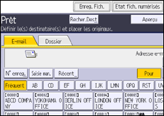 Illustration de l'écran du panneau de commande
