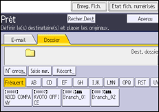 Illustration de l'écran du panneau de commande
