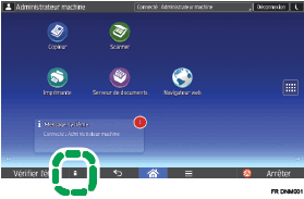 Illustration de l'écran du panneau de commande