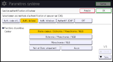 Illustration de l'écran du panneau de commande
