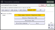Illustration de l'écran du panneau de commande