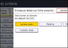 Illustration de l'écran du panneau de commande
