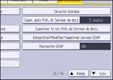 Illustration de l'écran du panneau de commande