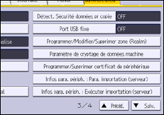 Illustration de l'écran du panneau de commande