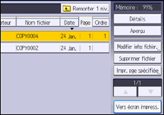 Illustration de l'écran du panneau de commande