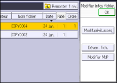 Illustration de l'écran du panneau de commande