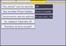 Illustration de l'écran du panneau de commande