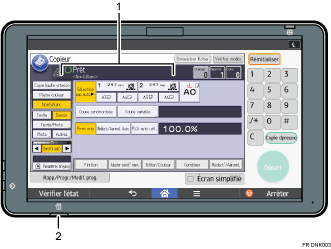 Illustration du panneau de commande avec numérotation