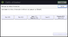Illustration de l'écran du panneau de commande
