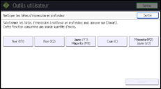 Illustration de l'écran du panneau de commande
