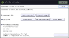 Illustration de l'écran du panneau de commande