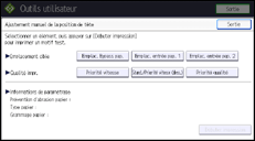 Illustration de l'écran du panneau de commande