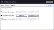 Illustration de l'écran du panneau de commande