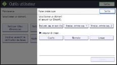 Illustration de l'écran du panneau de commande