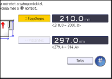 A kezelőpanel ismertetése