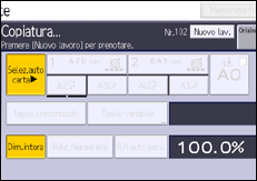 Illustrazione della schermata sul pannello di controllo