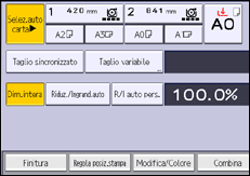 Illustrazione della schermata sul pannello di controllo