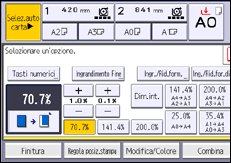 Illustrazione della schermata sul pannello di controllo