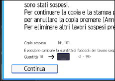 Illustrazione della schermata sul pannello di controllo