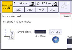Illustrazione della schermata sul pannello di controllo