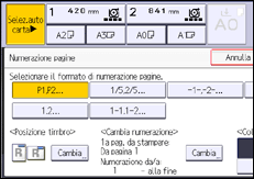 Illustrazione della schermata sul pannello di controllo
