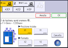Illustrazione della schermata sul pannello di controllo