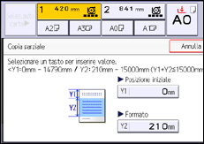 Illustrazione della schermata sul pannello di controllo