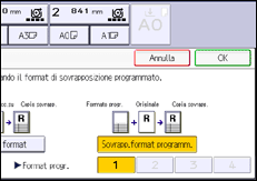 Illustrazione della schermata sul pannello di controllo