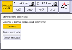 Illustrazione della schermata sul pannello di controllo
