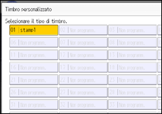Illustrazione della schermata sul pannello di controllo