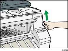 Illustrazione della leva di supporto della carta