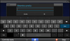 Illustrazione della schermata sul pannello di controllo