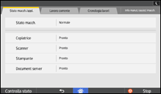 Illustrazione della schermata sul pannello di controllo