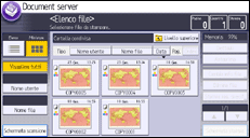 Illustrazione della schermata sul pannello di controllo
