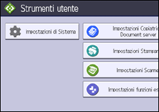Illustrazione della schermata sul pannello di controllo