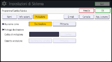Illustrazione della schermata sul pannello di controllo