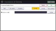 Illustrazione della schermata sul pannello di controllo