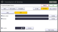 Illustrazione della schermata sul pannello di controllo