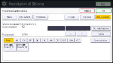 Illustrazione della schermata sul pannello di controllo