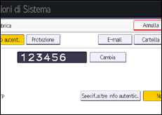 Illustrazione della schermata sul pannello di controllo