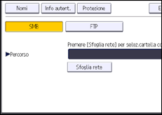 Illustrazione della schermata sul pannello di controllo