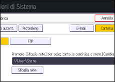 Illustrazione della schermata sul pannello di controllo