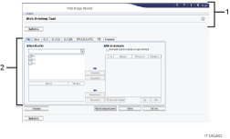Illustrazione schermata applicazione con didascalie numerate