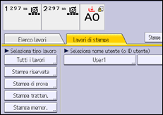 Illustrazione della schermata sul pannello di controllo