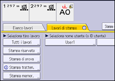 Illustrazione della schermata sul pannello di controllo