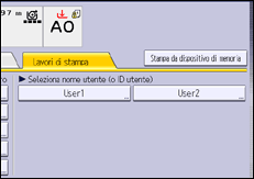 Illustrazione della schermata sul pannello di controllo