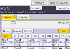 Illustrazione della schermata sul pannello di controllo