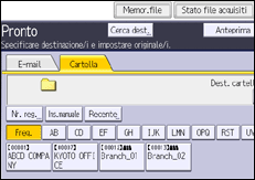 Illustrazione della schermata sul pannello di controllo