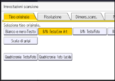 Illustrazione della schermata sul pannello di controllo