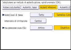 Illustrazione della schermata sul pannello di controllo